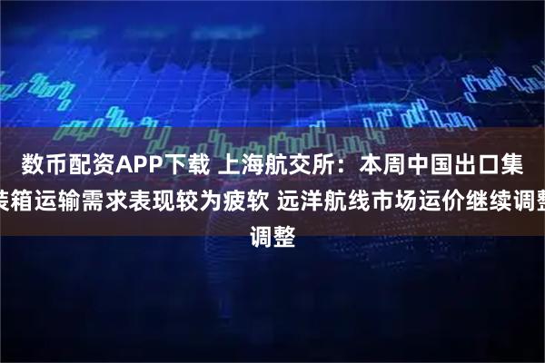 数币配资APP下载 上海航交所：本周中国出口集装箱运输需求表现较为疲软 远洋航线市场运价继续调整